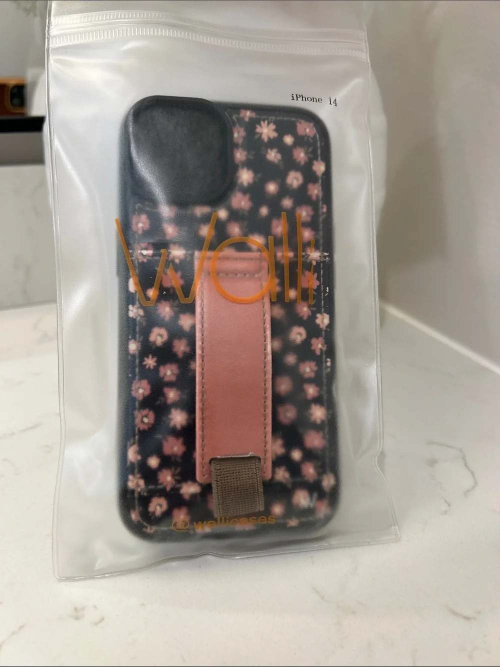 Walli Floral iPhone 14 Case with Pink Strap